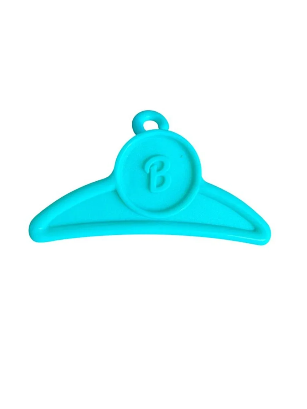 4 Barbie Doll Hangers Clips Purple Green Turquoise B Logo